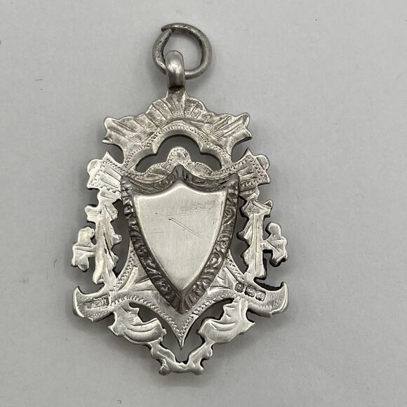 Antique Sterling Silver and Gold Watch Fob by William Hair Haseler Birmingham - Picture 2 of 5